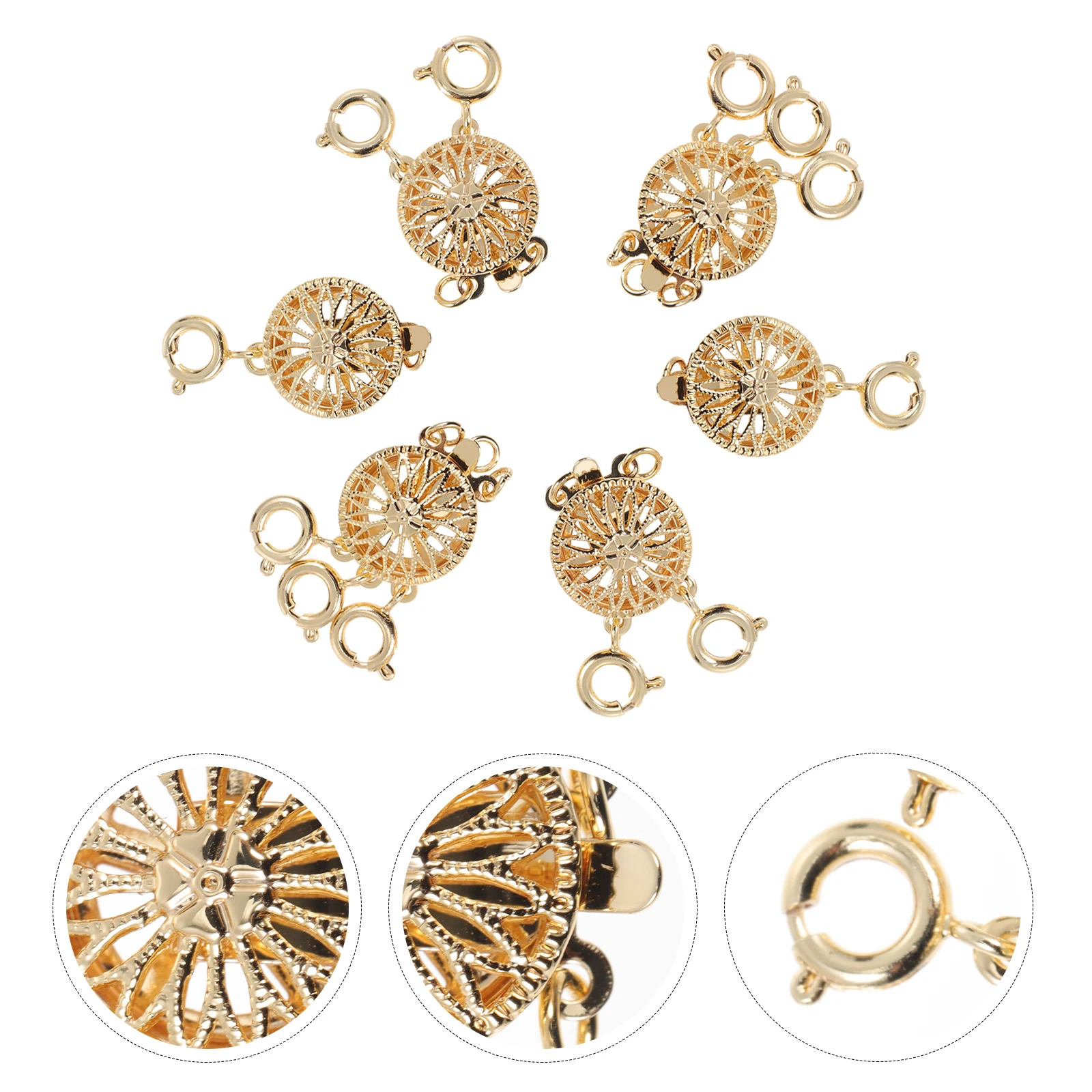 

6pcs Metal Buckles Pearl Bracelet Clasps Jewelry Making Slide Lock Multi Strands Layering Necklace Accessories Components