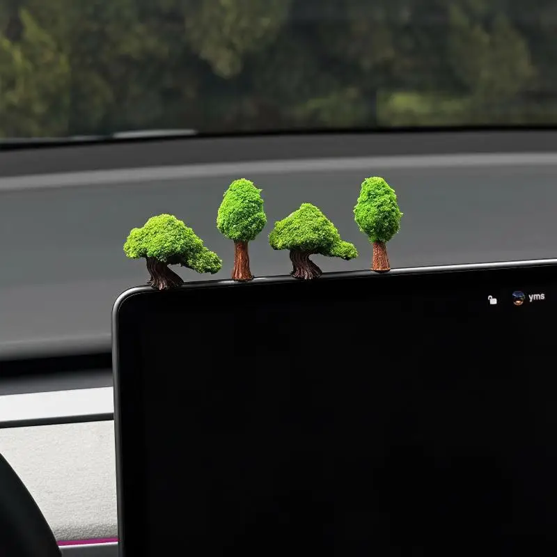 Odorless Natural Green Fortune Wishing Tree 2/3/4Pcs Large Size Fresh Decor for Car Interior Ornament