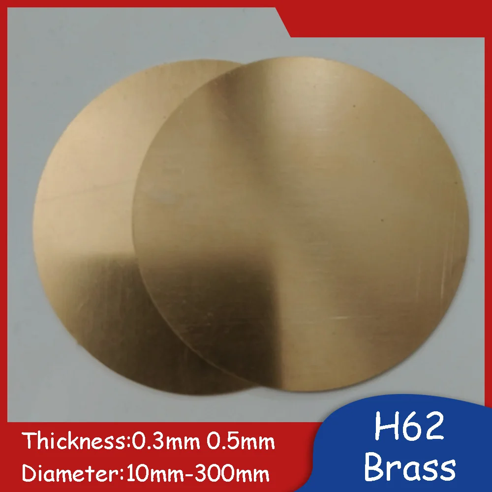 

Brass Round Plate Ultra-thin High-Quality H62 Metal Disc Circular Electrical Thermal Conductivity Flat Panel Conductor 10-300mm