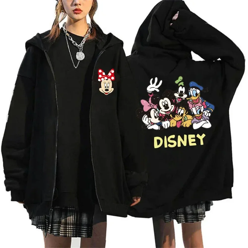 

2025 Designer Clothing Women's Luxury Graphic Hoodies Mickey Mouse Print Long Sleeve Zip-Up Fashion Luxury Brand Disney Clothing