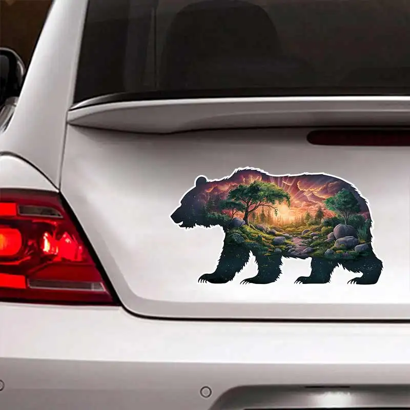 Car Sticker Bear Landscapes Decal Vinyl Detachable Waterproof Outdoor Car Bumper Window Notebook Computer Decoration Y398