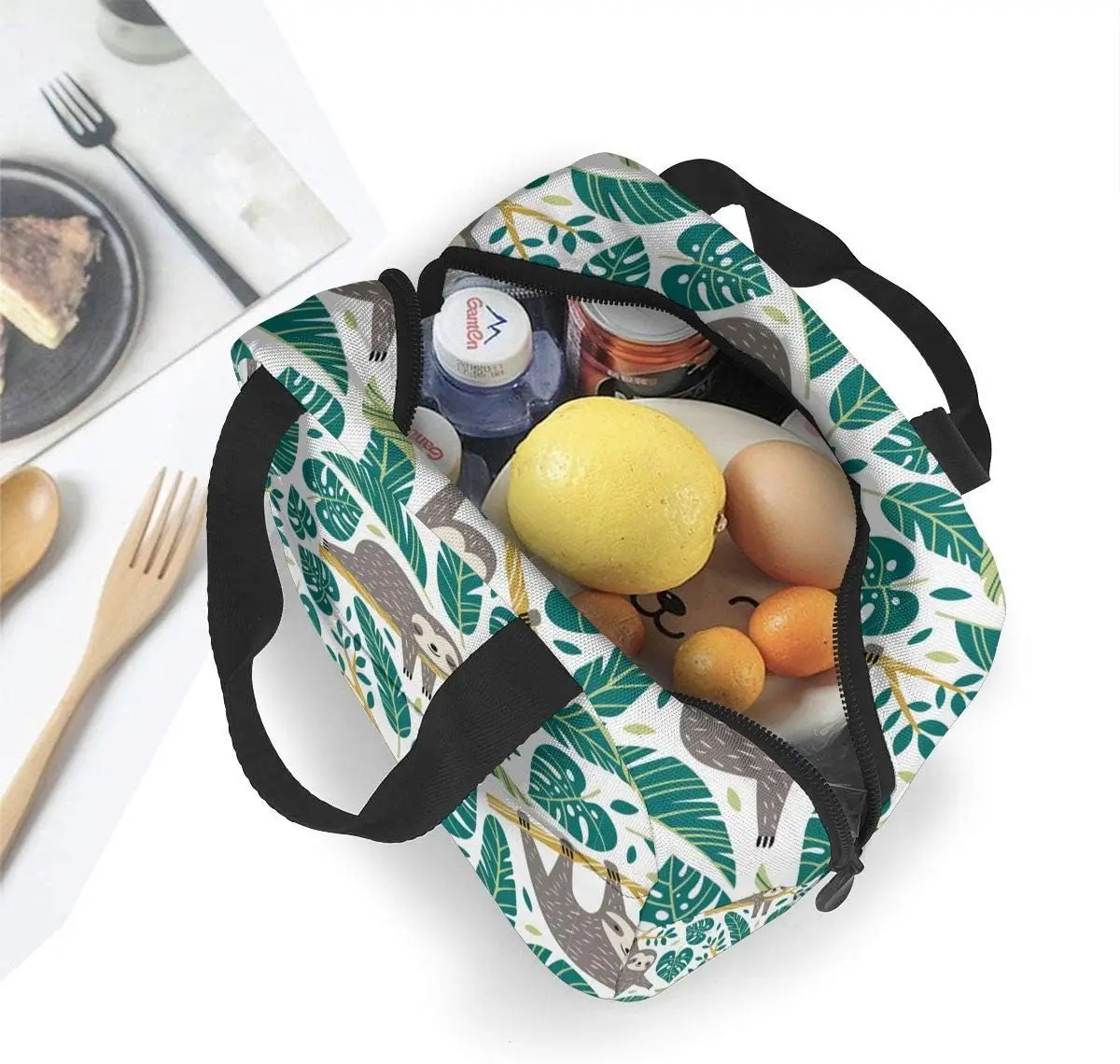 Saco de almoço isolado para mulheres, Tote Cooler Bag Lancheira isolada Resistente à água, Forro macio térmico, Recipiente de almoço para viagem de piquenique, Bonito