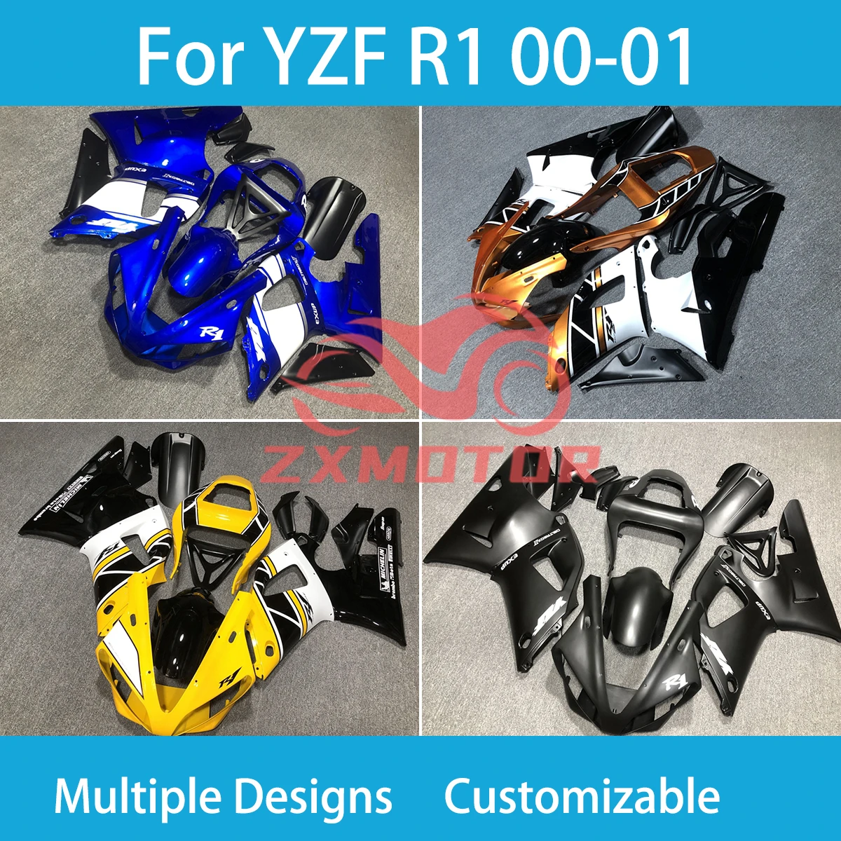 

YZF R 1 2000 2001 Trail Bike Fairing Kit for Yamaha YZF R1 00 01 Customizable Motorcycle Accessories Injection Fairings