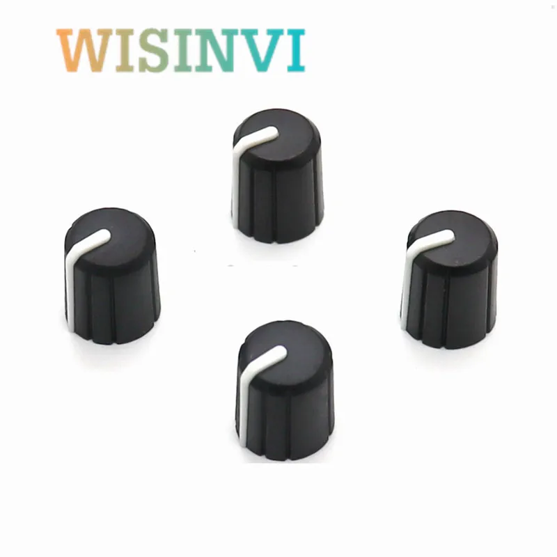 10-100PCS 11.5*14mmblack rubber knob half handle D-shaped inner hole 6mm potentiometer adjustment 180 ° indicator knob