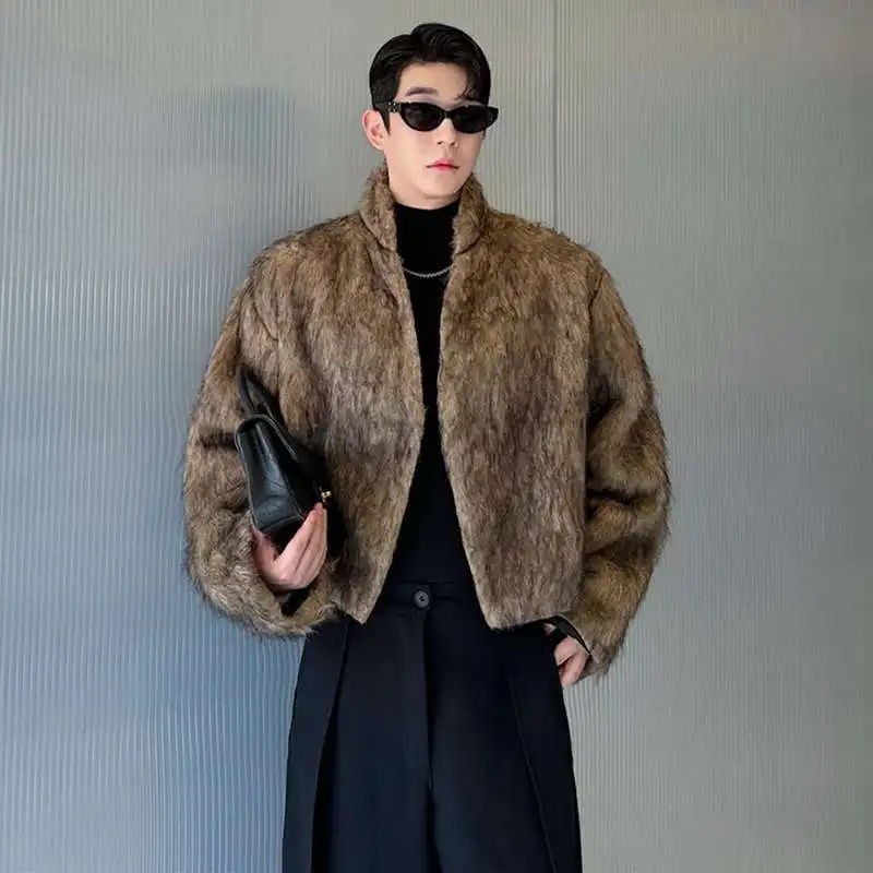 LUZHEN قصيرة 2024 الشتاء الأمريكية ملابس خارجية الفراء الراقية سترة ضوء الموضة الفاخرة العصرية أنيق جديد معاطف الذكور الملابس JY4650