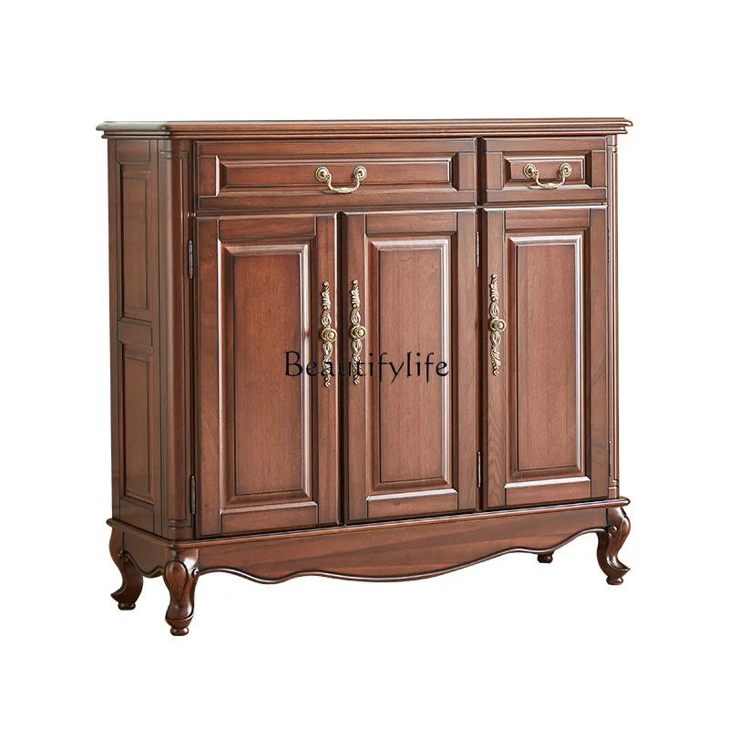 

American Style Solid Wood Shoe Cabinet Entrance Hall Cabinet Home Doorway Storage Shoe Rack