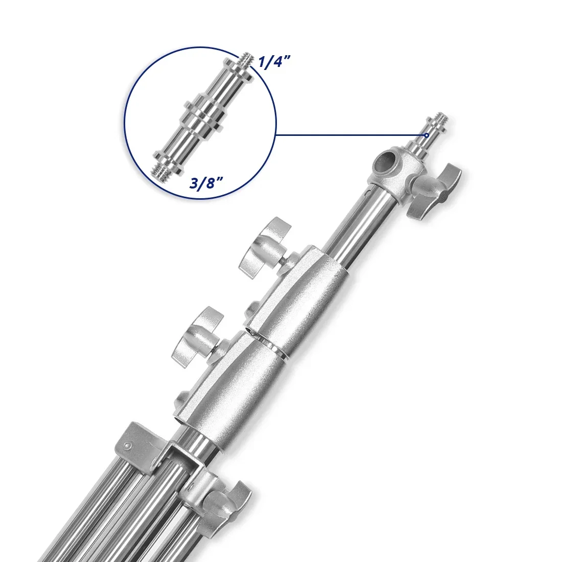 TENWISH 8.5ft 2.6 متر الثقيلة غير القابل للصدأ ضوء موقف سوبر وعرة الكروم الصلب ل سوفت بوكس Monolight ستروب استوديو المعدات