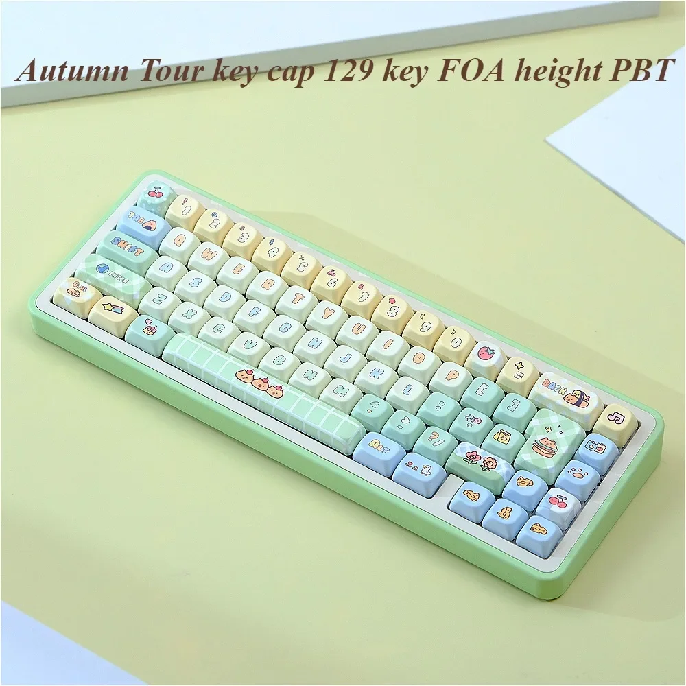 Autumn tour, keycap 129 keys FOA height PBT material, thermal sublimation, suitable for mechanical gaming keyboards