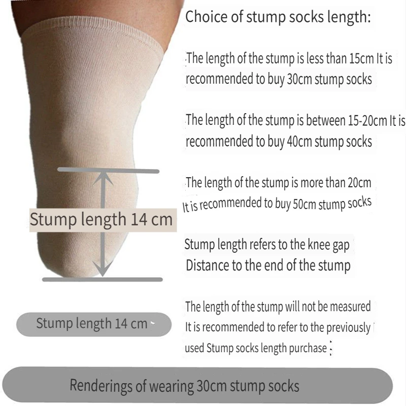 

10pcs Prosthetic Sock Calf Sleeve Leg below Knee Soft Comfortable Pure Cotton Thickened Stump Socks Amputation Cover Liner