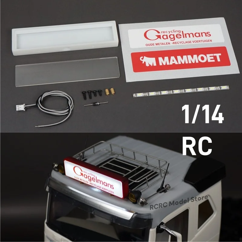 

1/14 RC Truck Low Roof светодиодный рекламный световой короб для Tamiya RC 1/14 тягач R620 FH16 TGX самосвал аксессуары Запчасти