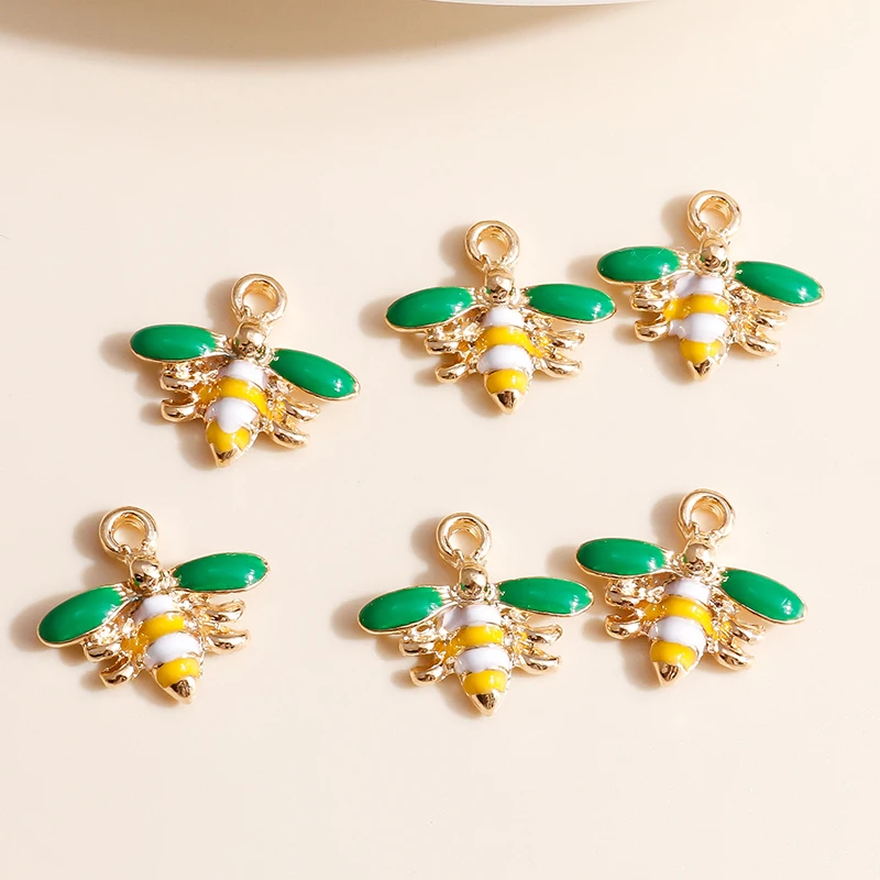20 Stück Niedliche Gemischte Tierfiguren Honigbiene ﻿ Emaille-Anhänger mit Bienen- und Blumenmotiven für Schmuckherstellung, Halsketten, Ohrringe, DIY-Bastelbedarf – Detail 12