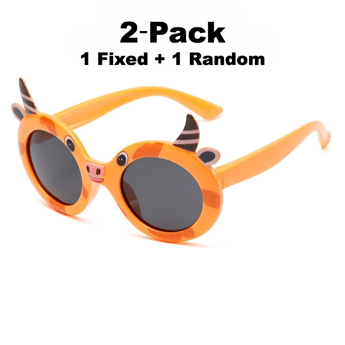 

4924 Cute Kids Polarized Sunglasses for Girls Boys, Children Cartoon Soft Silicone Sun Glasses, Anti-Drop Toddler Shades 605502