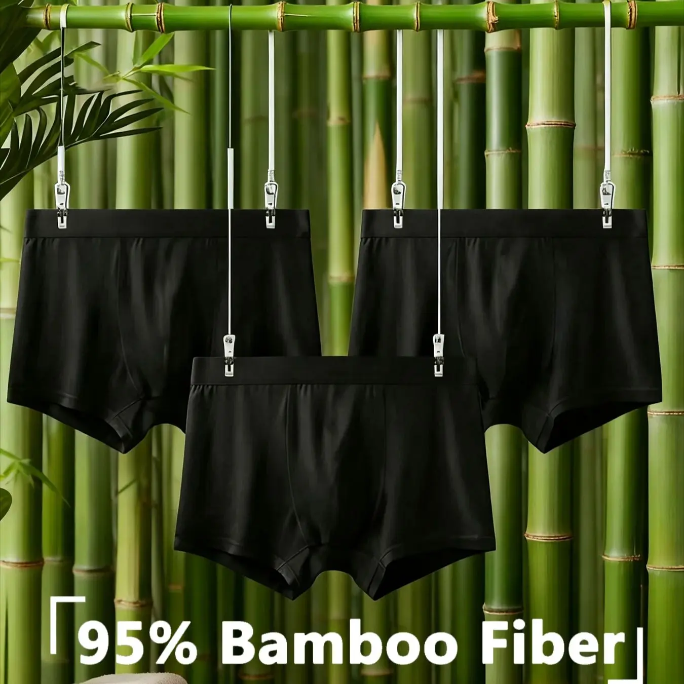 3 uds Boxer para hombre de fibra de bambú multipack Boxer negro Sexy para hombre diseño clásico Comfortflex cintura ropa interior hombre deportes S-XXL