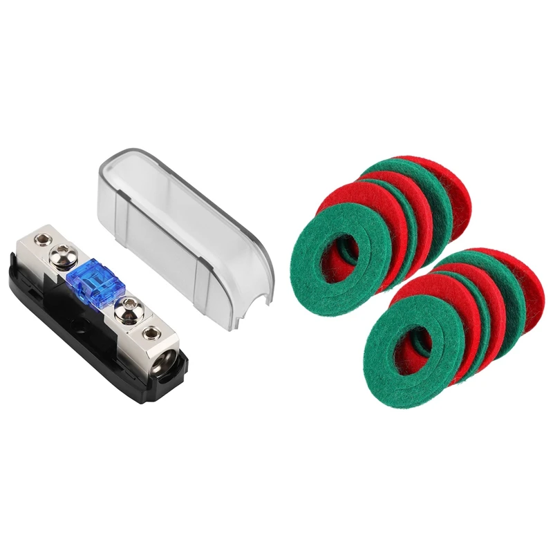 

Car Stereo Fuse Holder, Power Distribution Block 4Ga In 4Ga Out With 12Pcs Battery Terminal Anti Corrosion Washers