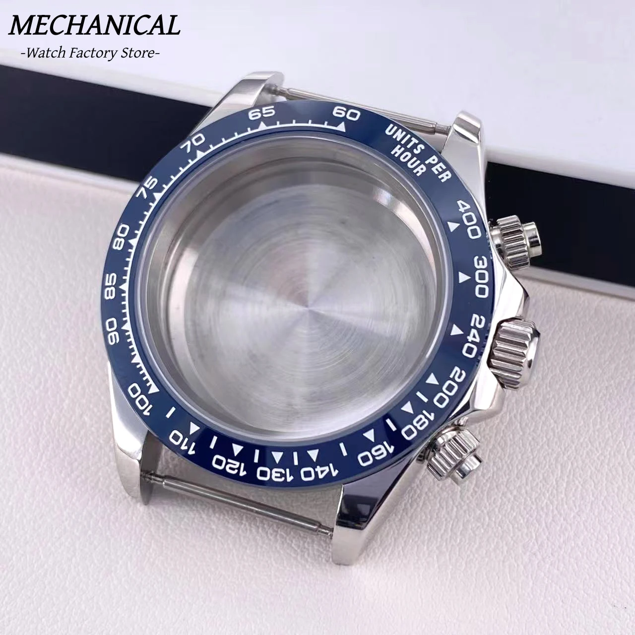 39 mm VK63 Uhrengehäuse mit Keramiklünette und Saphirglas, Edelstahl, Herrenuhr-Zubehör für VK63 Quarzwerk – Detail 21