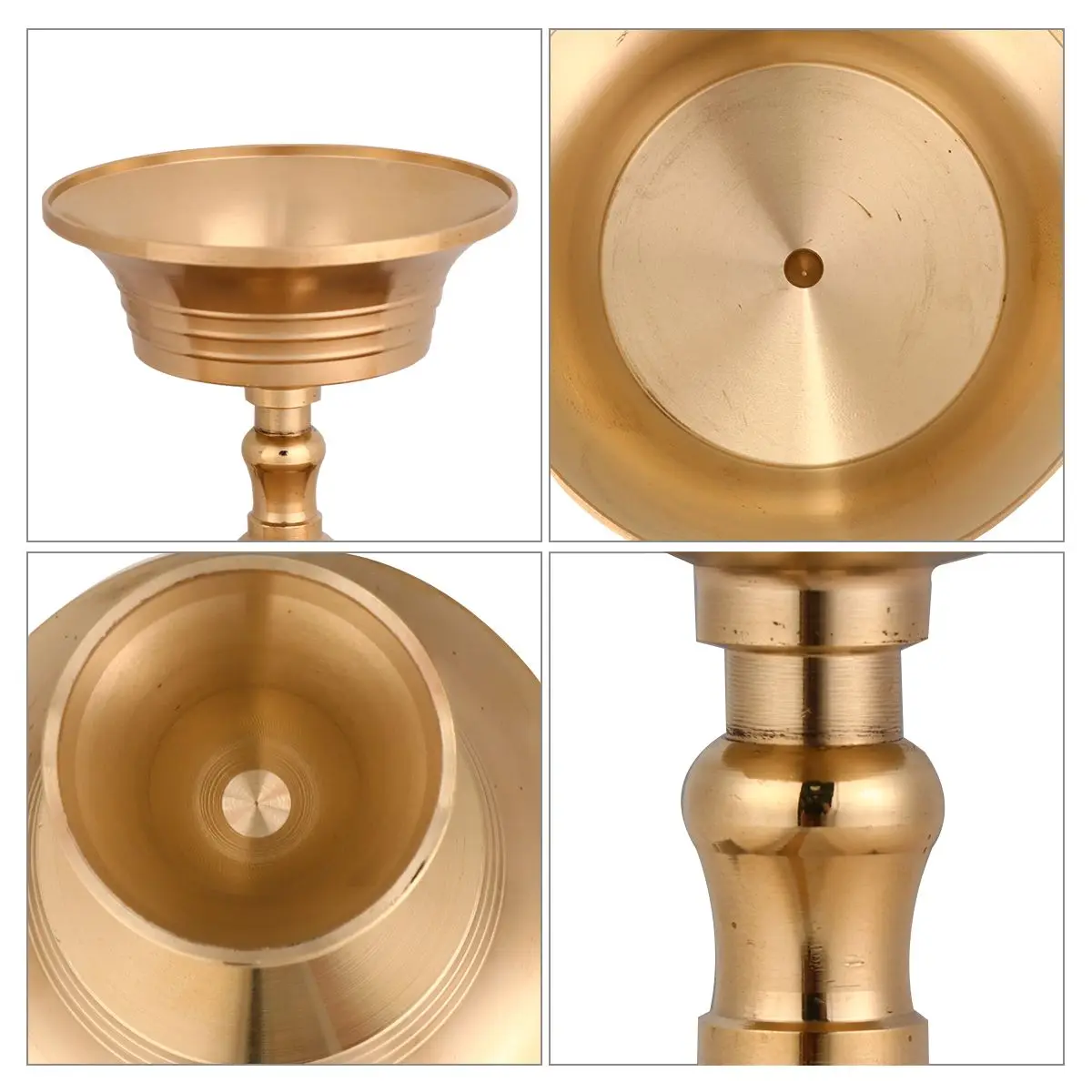 

Brass Holder Stand Copper Supplies Golden Candlestick Stereo Design Quality Practical Base Avoid Sliding