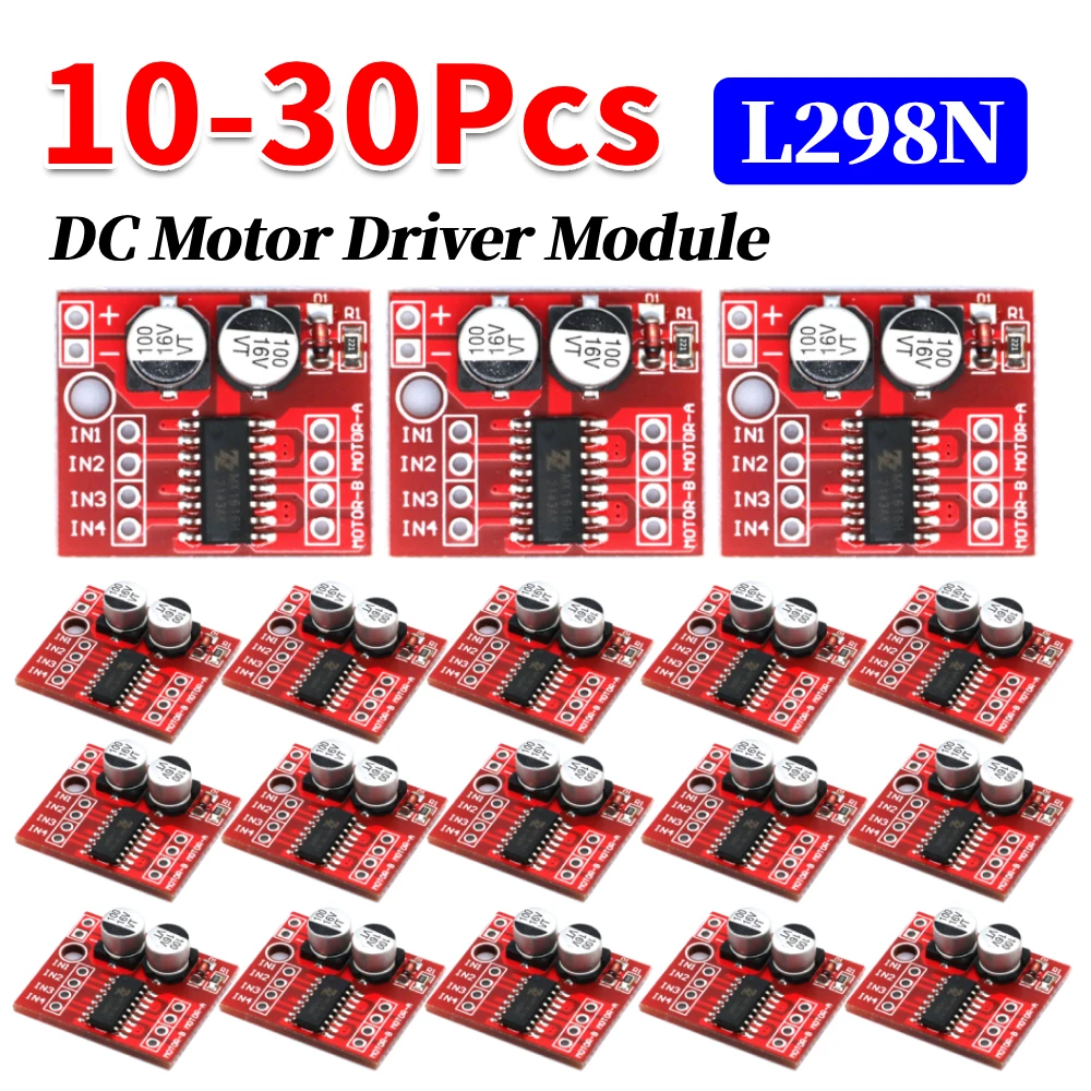 

10/20/30Pcs L298N 2-Way DC Motor Driver Module DC 2V-10V 1.5A Driver Board Module PWM Speed Dual H-Bridge Stepper Motor Driver