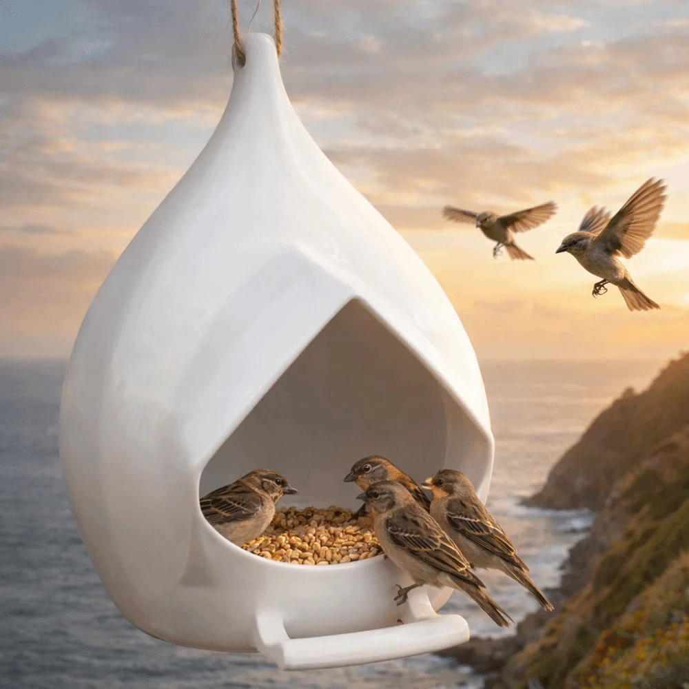 Waterproof Hanging Bird Feeder Large Capacity Rainproof Hummingbird Feeder with Stand Bird Feeding Dispenser Yard Porch