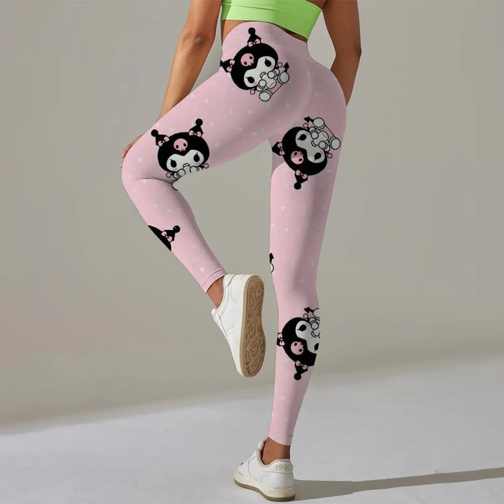 Olá kitty impressão calças de yoga ginásio leggings mulheres menina fitness macio collants cintura alta elástica respirável sem t linha calças esportivas