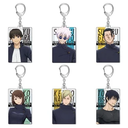 Jujutsu Kaisen Anime Figures Gojo Satoru Geto Suguru Cosplay Acrylic Key Chains Fushiguro Toji Character Keyring Decor Pendant