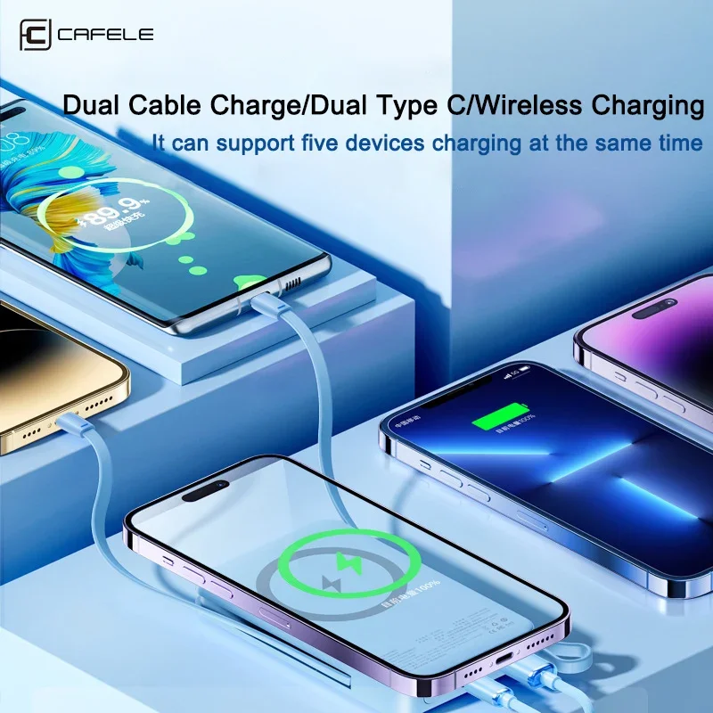 CAFELE 2024 New Arrival PD 22.5W Fast Charging Powerful Magnetic Wireless Power Banks Charger Ultrathin 10000mAh for iPhone