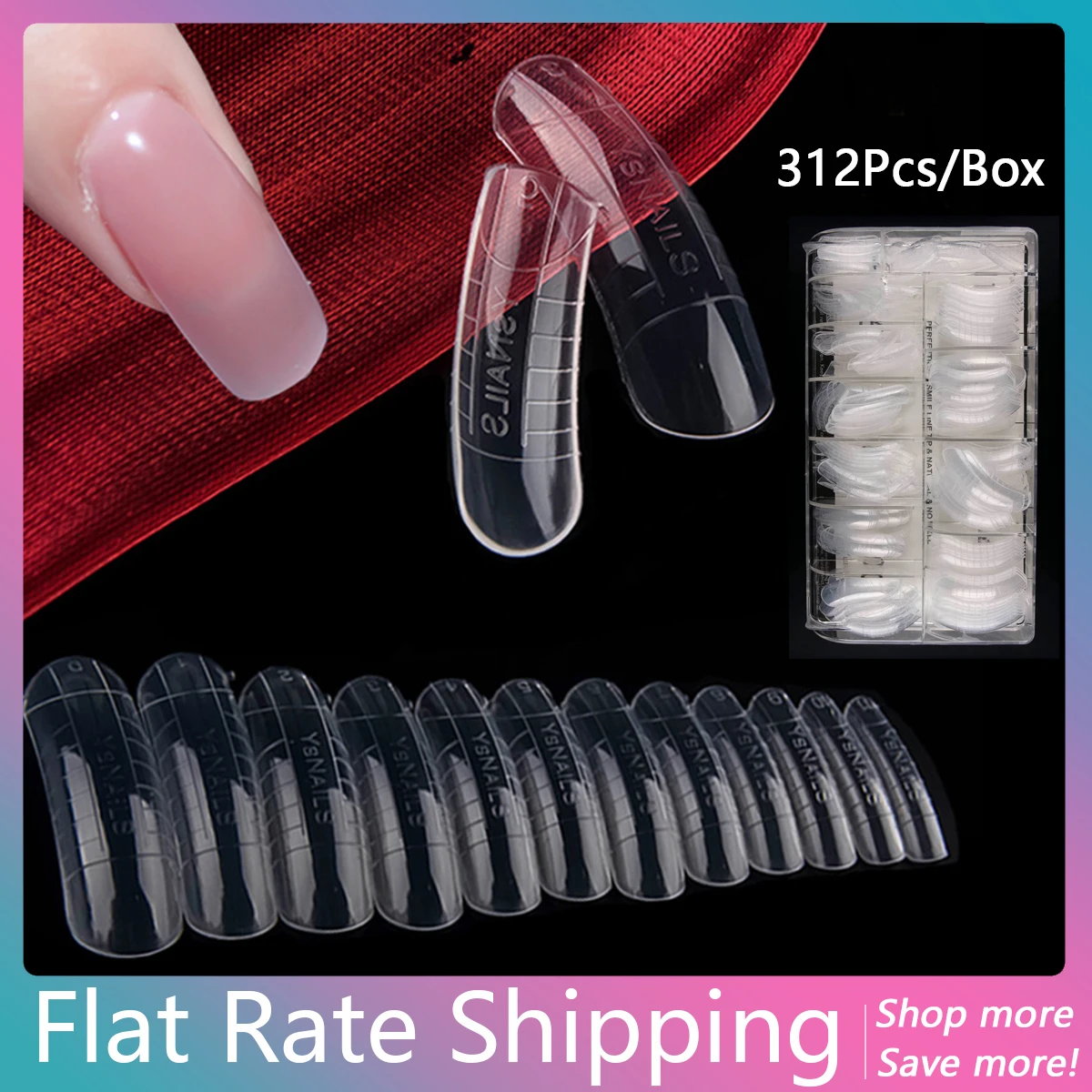 

Flat Rate Shipping 312Pcs/Box Fake Nails Molds False Nail Form Transparent Easy Form Nail Art Tips Acrylic UV Gel Nails Manicure