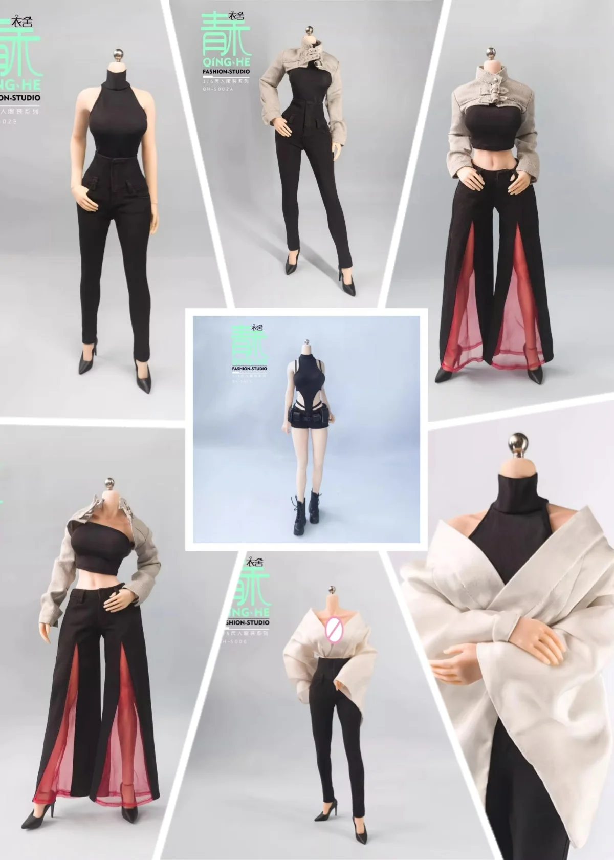 

【No Figure】1/6 Scale Female Soldier Clothing Accessories Coordinated Set Stretch Top Slim-fit Trousers Fit 12'' Action Figure