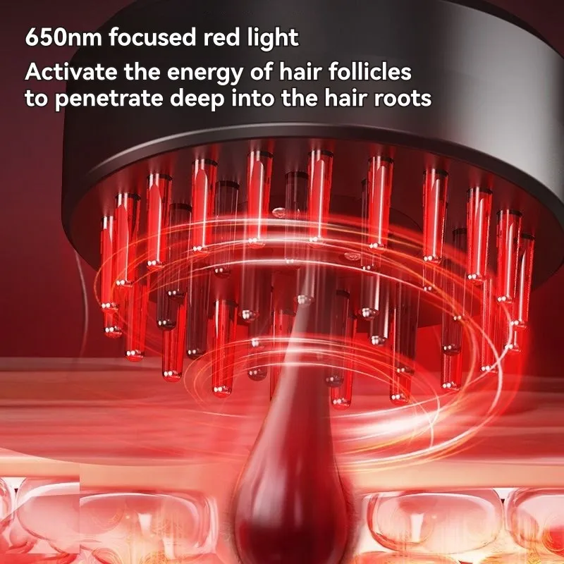 【BEST WISHES】Scalp Massage Comb Red Light Therapy-Kneading Function For Hair Growth& Care Device