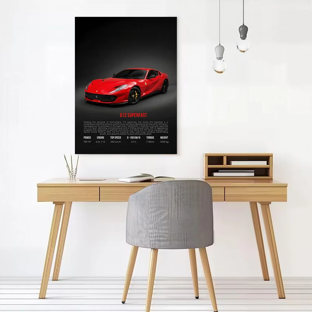 Supercar 812 Superfast Printed Canvas Poster Personalized High Quality Wall Art Paintings for Living Room Decorations Home Decor - view 2