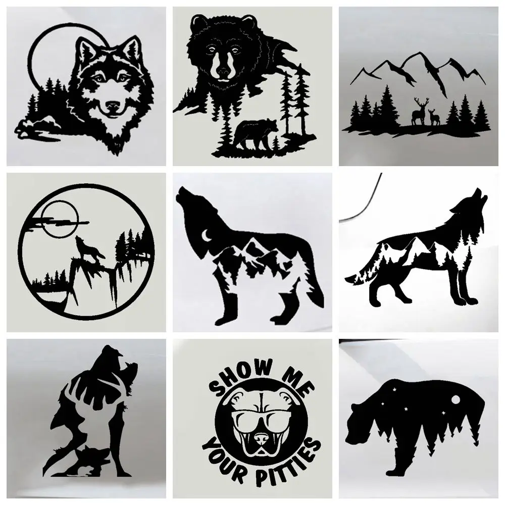 1PC Creative Wolf Waterproof Car Sticker Accessories For Mazda Cruze Peugeot Window Body Vinyl Decals