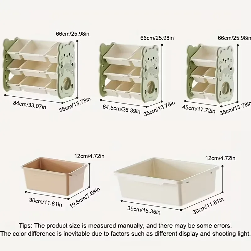 Large Capacity Books and Clothes Big Storage Box Modular Nursery Shelf Living Room Three-Tier Kids Toy Organizer Storage Cabinet