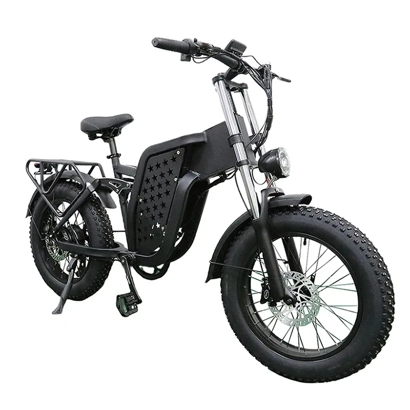 

20 Inch Fat Tire 500W 1000W 48V 10AH 15AH 20AH 25AH 30AH Lithium Battery 7 Speed Full Suspension E Electric Bike EBike UK Stock