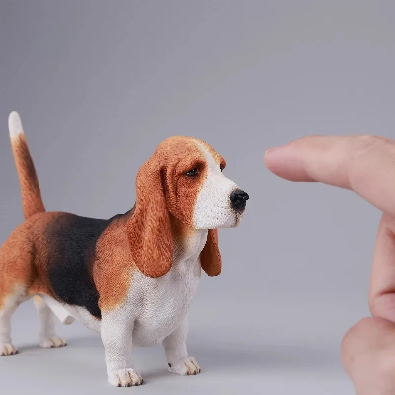 Pre-sale JXK 1/6 Schaal Gesimuleerde Diermodel Schattige Puppy Hars Basset Hound Dog Model Desktop Ornament Decoratie Gift