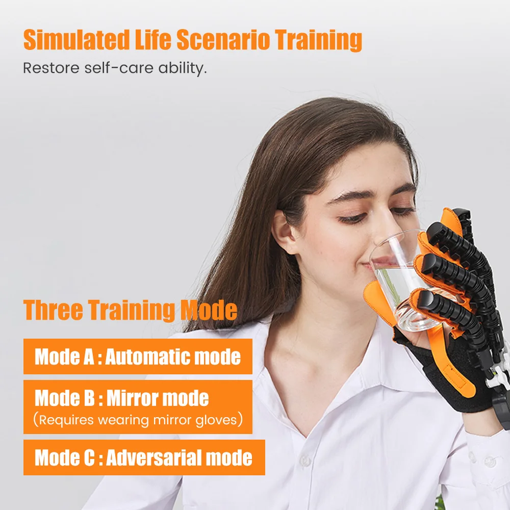 1 set Rehabilitation Robot Glove Left Right Hand Finger Massage Gloves Stroke Hemiplegia Training Device Hand Function Recovery