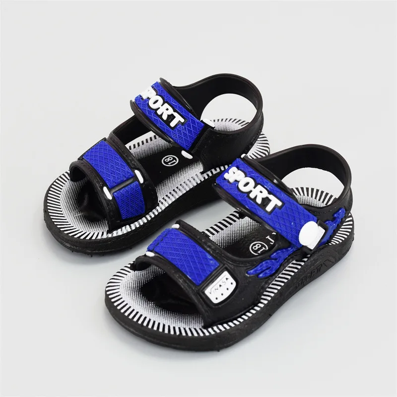 Boys Sandals Summer New Fashion Breathable Beach Shoes Kids Soft Bottom Anti Slip Flat Shoes Toddler Casual Sports Sandals