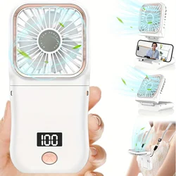 30000mAh Battery Portable Handheld Mini Fan with Digital Display Ultra-thin Folding Neck Fan USB Rechargeable 3-speed
