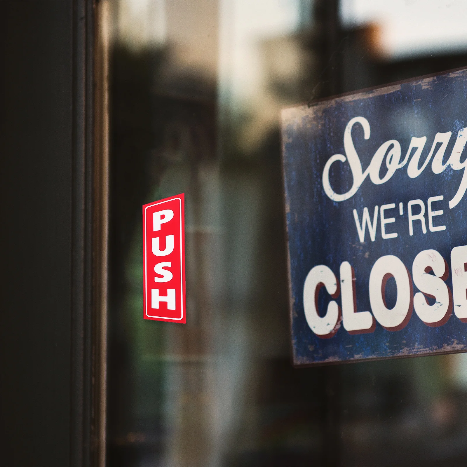 8 pcs Sliding Stickers Glass Door Decals For Shop Cafe Store Entrance Push Pull Signs Window Sticker Decoration Office Door Sign