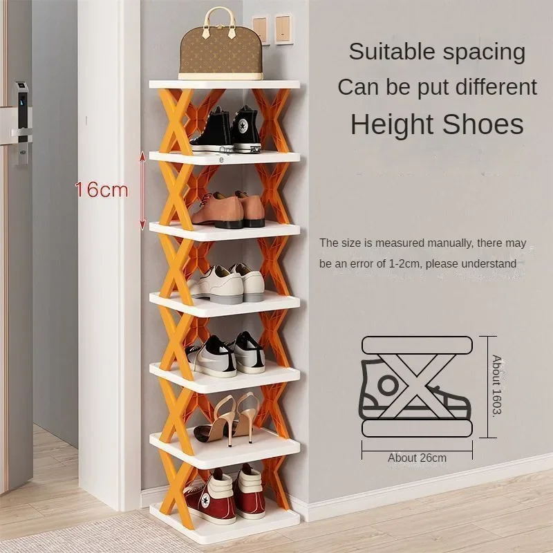 Home Storage Shoe Shelf Narrow Folding Shoe Shelfs Saves Family Household Rack Dormitory Space Saving Seam Storage Shoe Cabinet