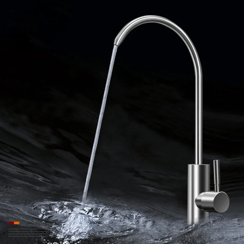 Drinking Faucet Kitchen Filter Faucets 304 Stainless Steel Brushed Single Cold Water Purifier Kitchen Tap