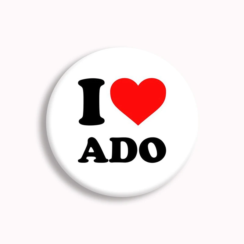 Ado Kyogen X Uta Soft Button Pin I Love Ado Vintage Anime Brooch Badge Bag Decor Accessories Fans Collect Friends Gifts