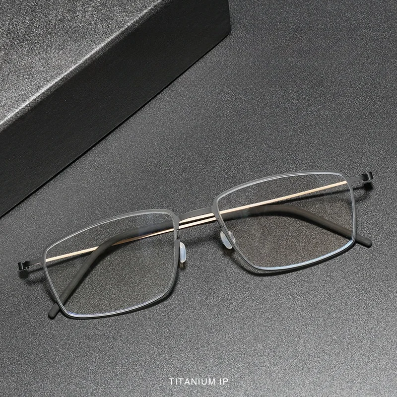 New Large Face Light Feather Titanium No Screws Men And Women Glasses Frame Business Full Frame Optical Prescription Frame 5509