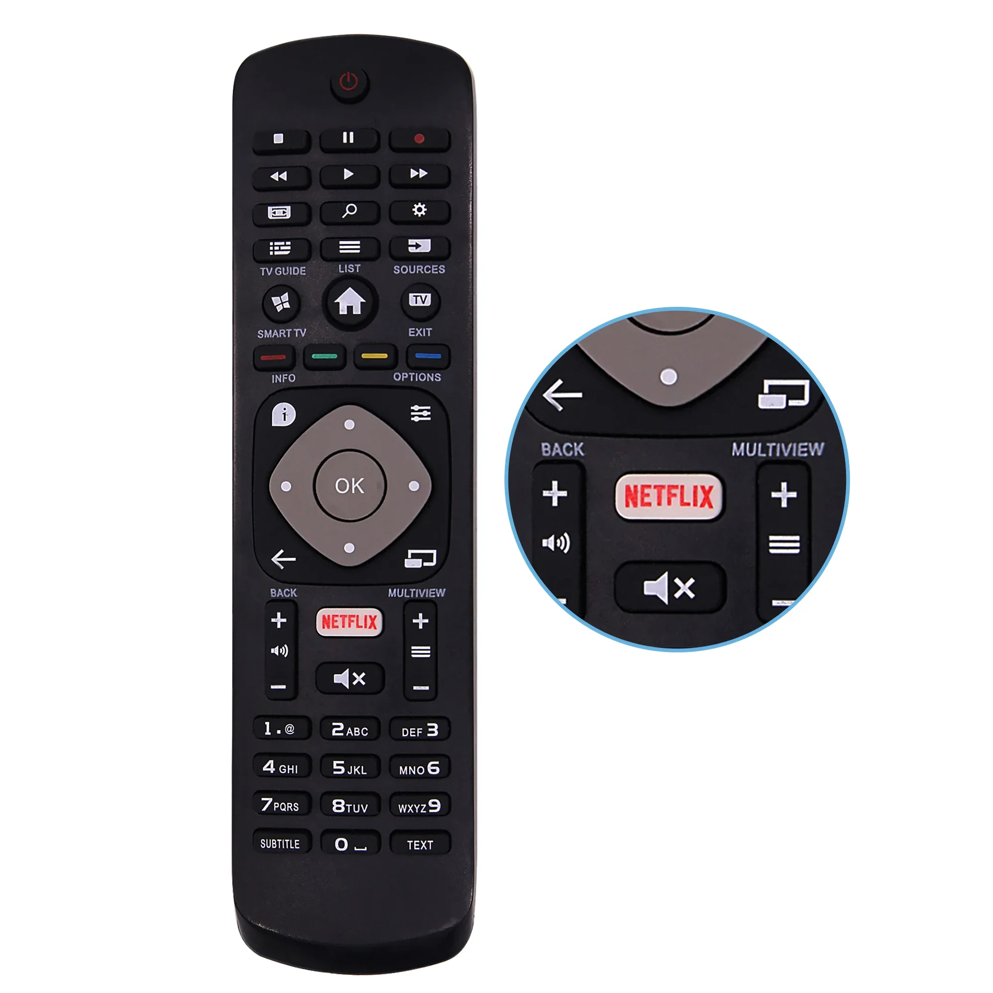 New Replacement Universal Remote Control with Netflix Buttons Controller Replacement for Philips Smart TV, TV LCD LED TVs