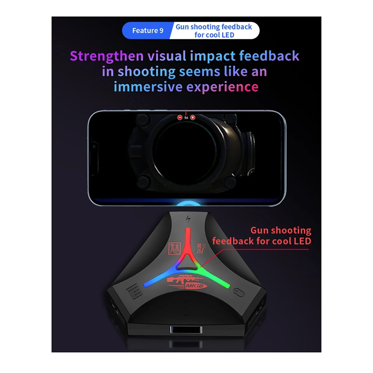 MK12 Plug and Paly Gamepad PUBG Controller mobile Tastiera da gioco Convertitore mouse Bluetooth 5.0 per giochi mobili