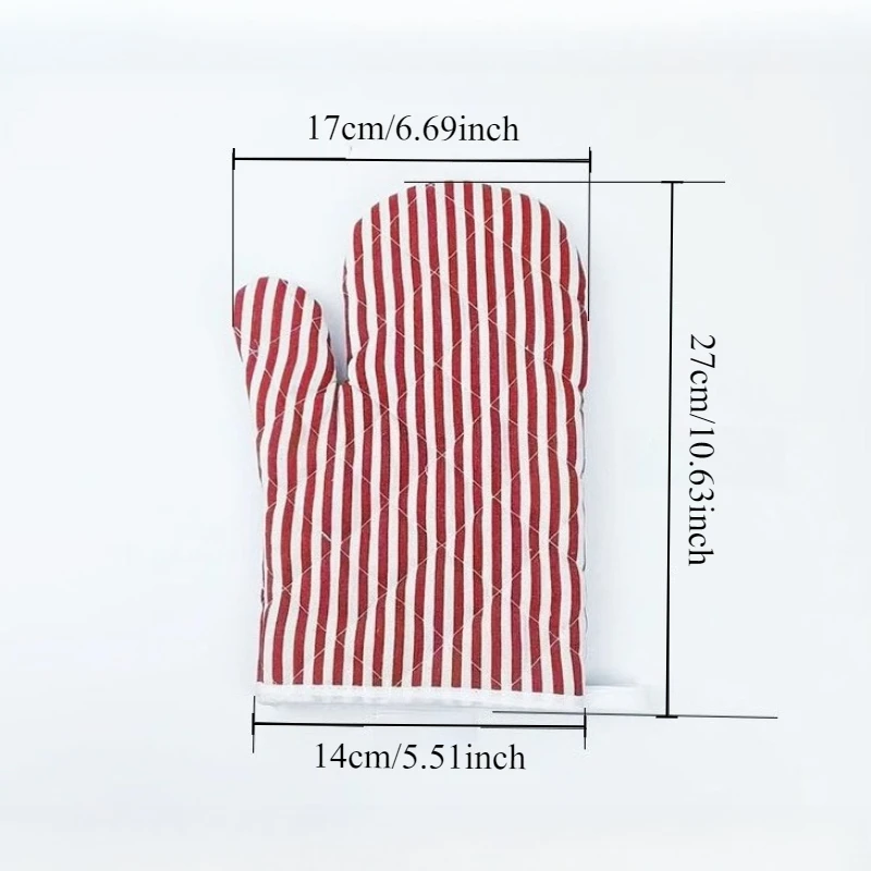 Effective Heat-insulating Gloves Cotton Linen Non-woven Lining Thickened High Temperature Microwave Steamer Oven Baking Supplies