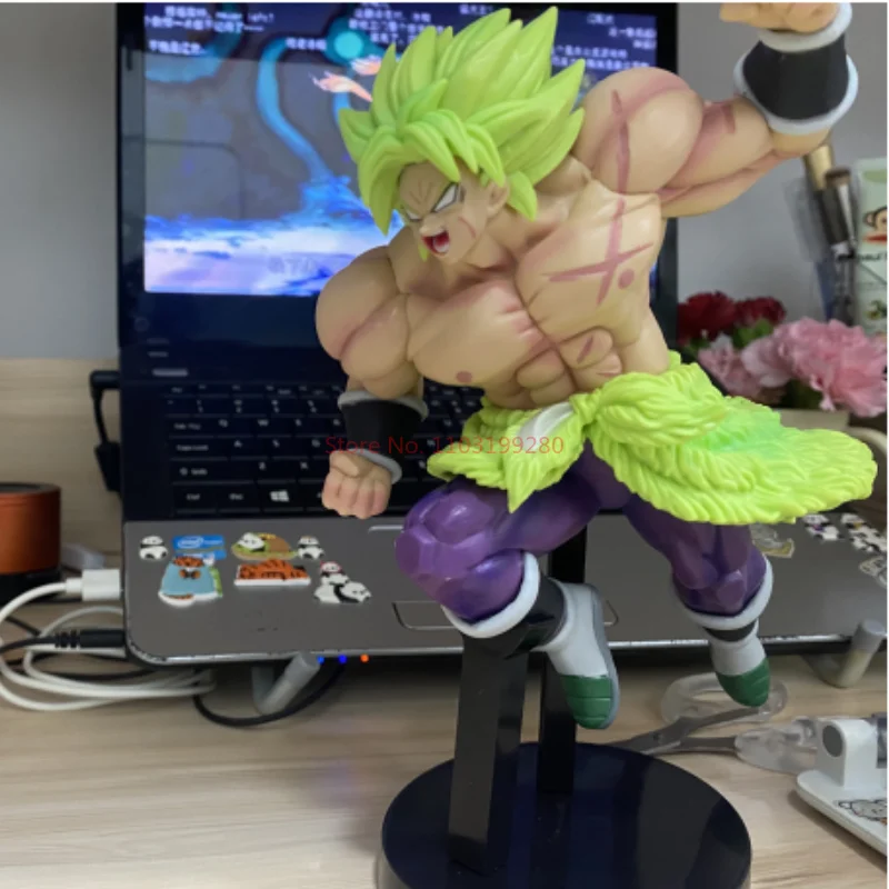 Figura de Dragon Ball Z Broly Super Saiyan Broli, figura de Pvc de pelo verde, Goku, Vegeta, juguete de modelo de lucha de freezer, azul oscuro