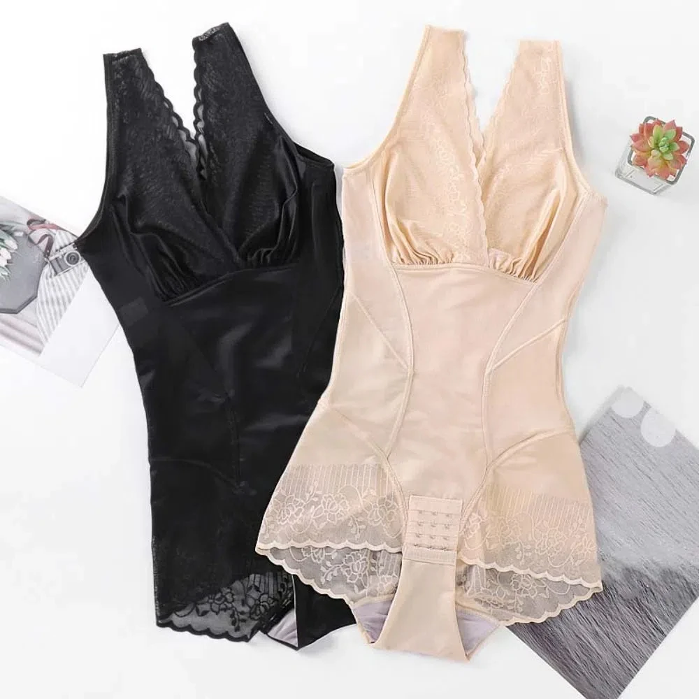 

Elastic Lace Flower Slimming Bodysuit Shaper Shapewear Seamless Postpartum Panties Thin Lingerie Women's Corset Jumpsuits Lady
