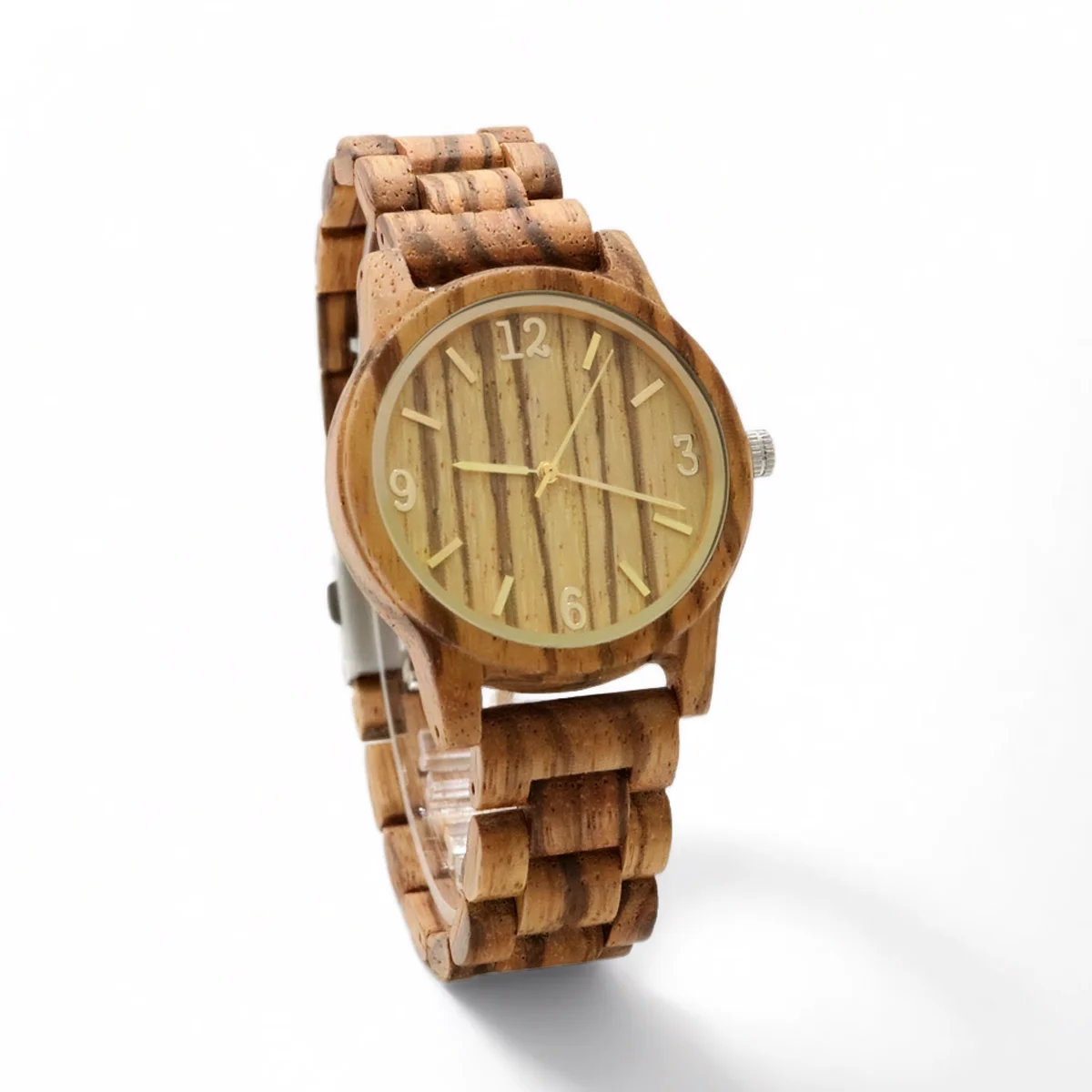 Women's Wood Wrist Watch Fashion  Luxury Golden Clock Scale Wife Girlfriend Stylish simplicity Quartz Wooden Watches for Ladies