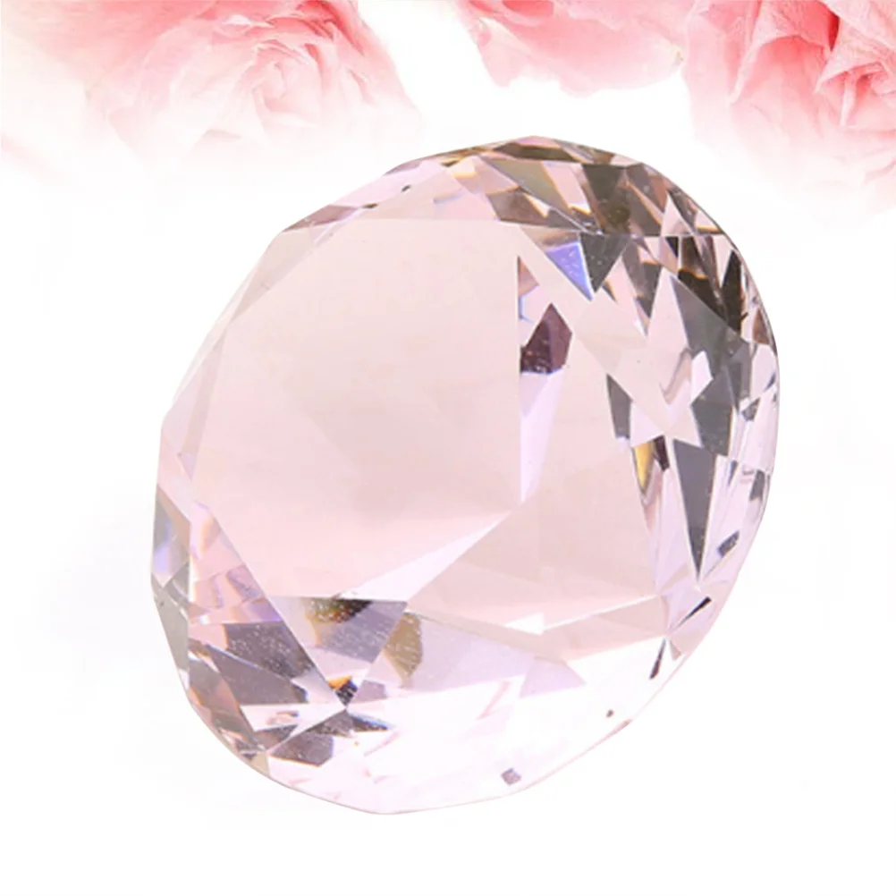 

2Pcs 60mm Pink Faux Diamond Decor for Wedding Home Bridal Shower Transparent Eye-Catching Romantic Environment Premium