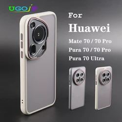 UGOjP Case For Huawei Pura 70 Pura 70 Pro Matte Phone Case For Huawei Mate 70 Pro With Camera Lens Frame Protective Back Cover