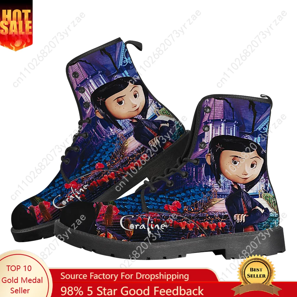 

Ботинки Coraline, мужские и женские повседневные ботинки для подростков, уличная обувь высокого качества с персонализированным повседневным легким узором, обувь на заказ